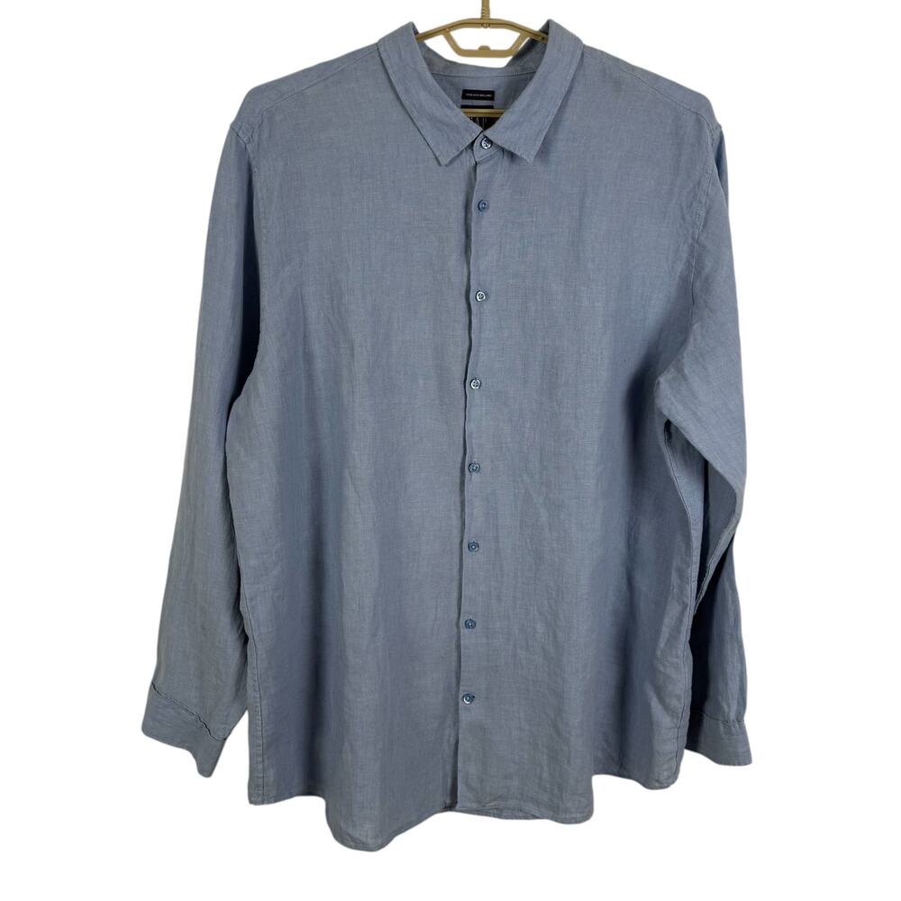 Gap Men 100% Linen Button Up Shirt Size XXXL Tall Beach Travel Vacation Resort